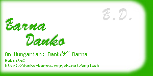 barna danko business card